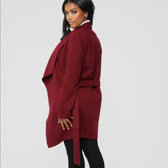 NWOT Faux Wool Coat Size Large - Picture 3 of 5